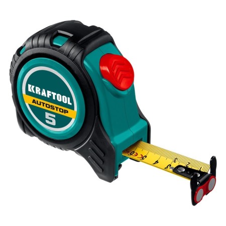 Roulette Kraftool Autostop 3412-5-25, with hitchhiking, 5 m x 25 mm