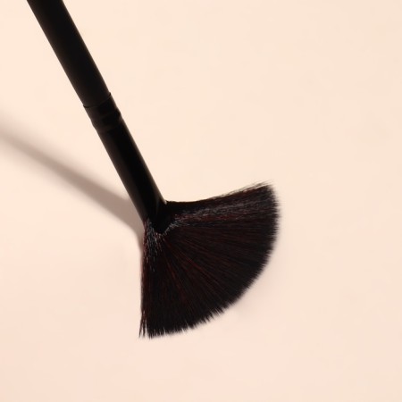 Makeup brush, fan, 16.5 (+/- 1) cm, black color-6