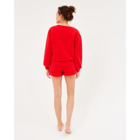 Women's pajamas (sweatshirt, shorts) minku: Home Collection Red color, rr 54-4