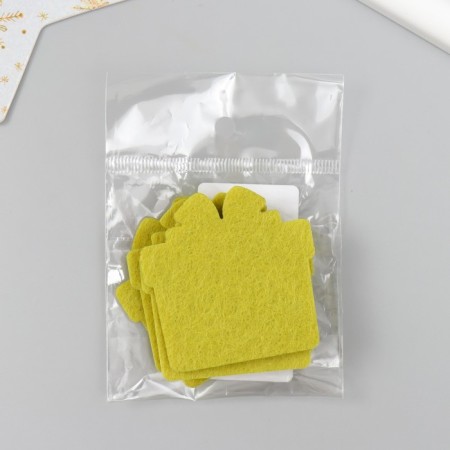 Decor "Gift" Green 5 cm set 5 pcs felt 1.8 mm-2