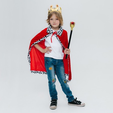 Carnival set “Important King”: cloak, Velcro crown, rod-5