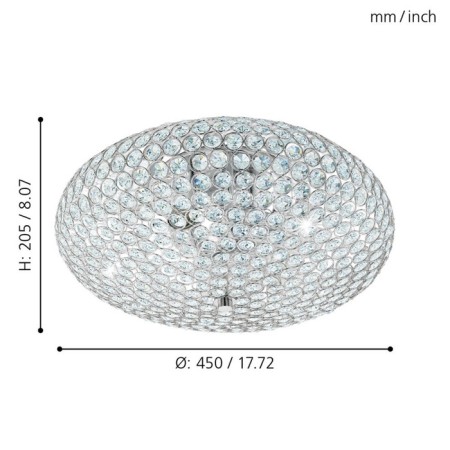 Clemente chandelier, 3x60W E27, chromium color-2