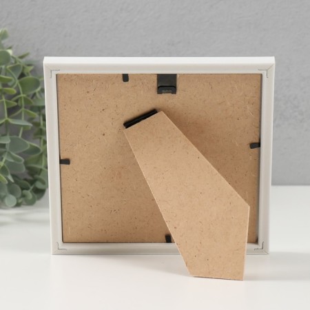 Photo frame Plastic "Mira" 15x15 cm, 636461-3, white with gold (plastic screen)-3