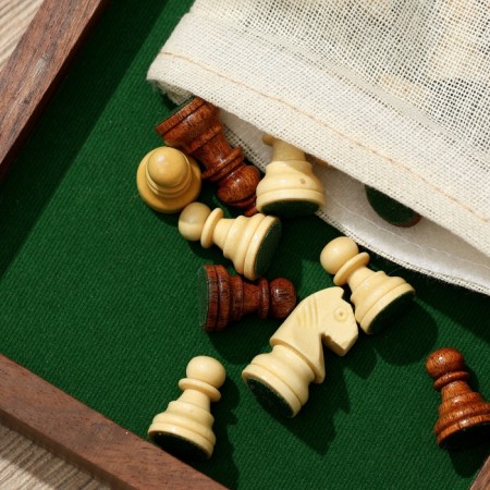 Folding chess, board 25x25 cm, tree shisham-6