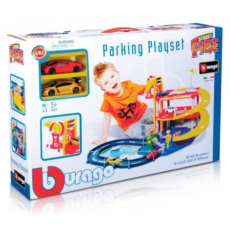 Set of game BBURAGO "Parking", a vehicle, with mobile elements, with two Street Fire machines, 1:43-1