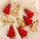 Jewelry decoration "Christmas tree" (set 9 pcs) 4x2.5 cm, red gold