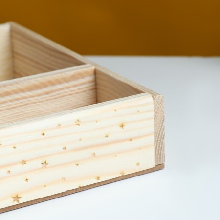 Wooden Kashpo, 27.5 × 20 × 4.5 cm "Be Happy", 2 departments, engraving-3