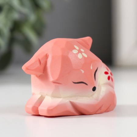 Souvenir Polystone "Sleeping Fox" 6.5x4.5x4.5 cm-1
