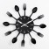 Wall clock, series: kitchen, "cutlery", smooth move, 32 x 32 cm, d-13 cm
