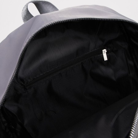 A backpack with a zipper, an outer pocket, 2 lateral pockets, a wallet, color gray color-5