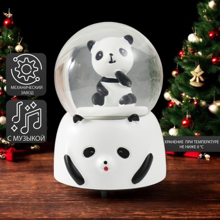 Souvenir Polystone Water Ball Music "Panda" spins 15x10x10 cm