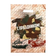Пакет "С Праздником", полиэтиленовый с вырубной ручкой, 30х40 см, 50 мкм