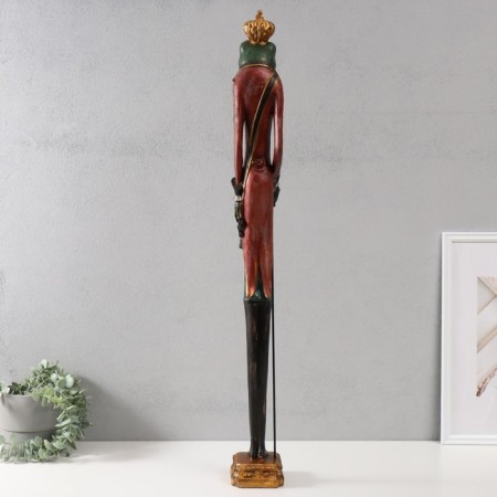 Souvenir Polystone "Frog in the crown with a cane" 12.5x10x85.5 cm-2