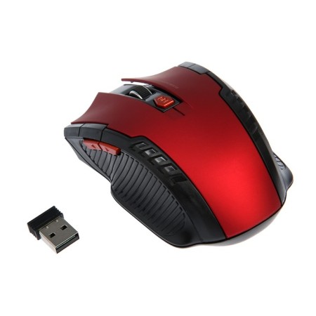 Luazon MB-2.6 mouse, wireless, optical, 1600 dpi, 2XAAA (not in the set), USB, black and red-1