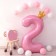 Foil ball 40 "" Number 2 with the crown ", the color is pink