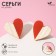 Earrings Assorted "Hearts" Nuturel, Beige-Red Color
