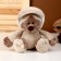 Soft toy "cat" in a suit, 25 cm, beige color
