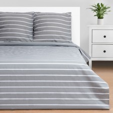 Bedding Ethel 1.5sp Gray Stripes 143x215cm, 150x214cm, 70x70cm-2 pcs, 100% cotton, Poplin