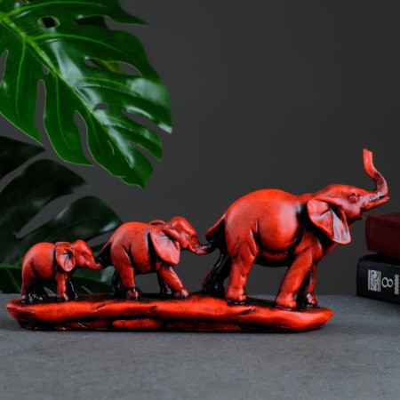 Figure "Elephants" Red, 30x14x6cm-2