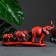 Figure "Elephants" Red, 30x14x6cm