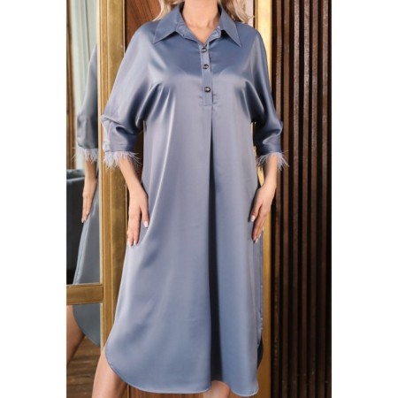 Women's dress, size 44, gray color-1