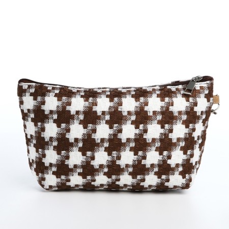 Lightning cosmetic bag, white/brown color-1