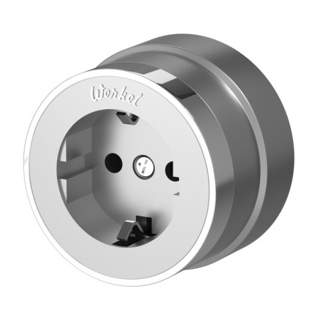 Rosette W5871054 with grounding Vintage, silver matte chrome