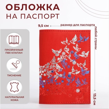 Cover for passport, red color