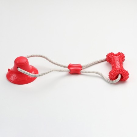 A toy for dogs "bone on a suction cup", 40 cm, red-3