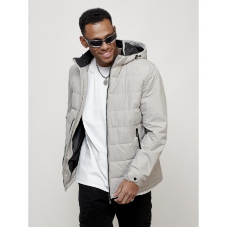 Male spring jacket, size 50, light-gray color-9
