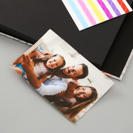 Photo album 25 sheets (corners+rings) "Triangles: marble, skin" 27x19 cm-4