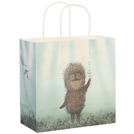 Gift package, 22x22x1 cm, craft, packaging, hedgehog in fog-3