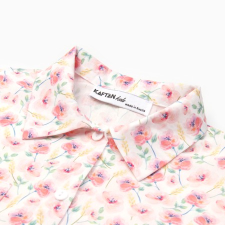 Рубашка для девочки KAFTAN "Цветы", р.30 (98-104), розовый-6
