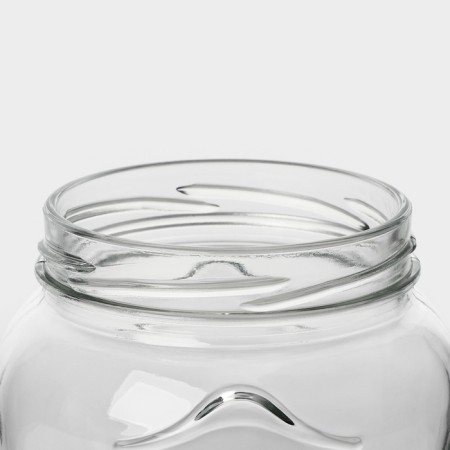 A set of glass cans with a golden lid and label, TO-82, 0.55 l, 6 pcs-5