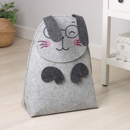 Organizer for storage Funny "Hare-Ochkarik", 42 × 24 × 58 cm, 15 l, color gray color-1