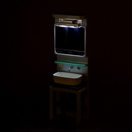 A set of furniture for dolls "Bathroom": bathroom, sink, dressing room-18