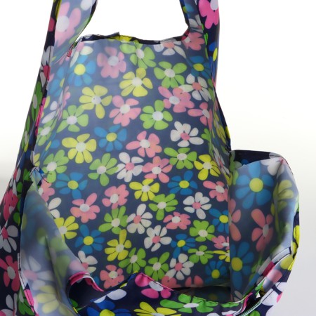 Household bag on the button, folding, blue/multi -colored color-2