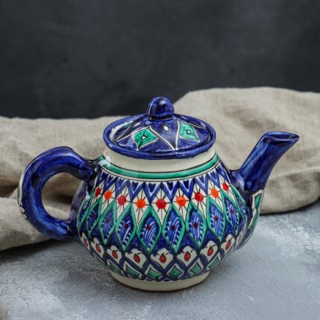 Rishtan ceramics "Flowers", 700 ml, blue mix