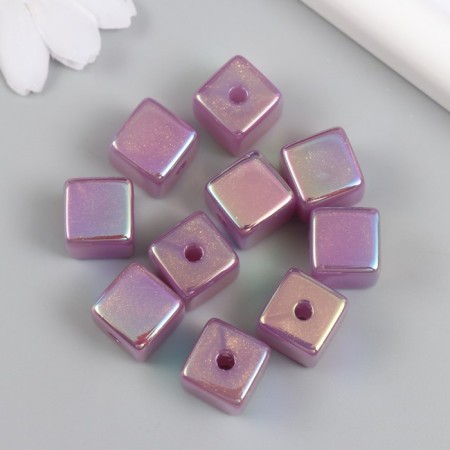 Busina for creativity plastic "Cube. Puruminal shine" Violet 1.4x1.4x1.4 cm-1