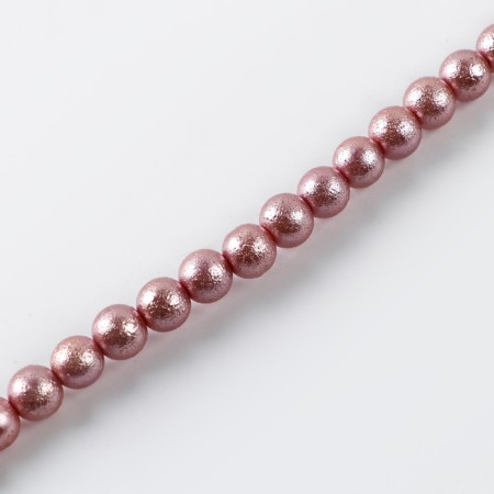 Glass beads, set 78 pcs., Size 1 pc. - 10 mm, pink color-4