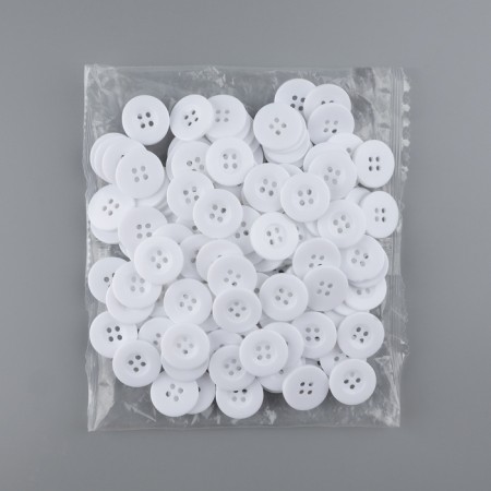 Button 4 punctures, d = 20 mm, white color-2