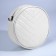 Women's Bag round of artificial leather, 18x18 cm, white color