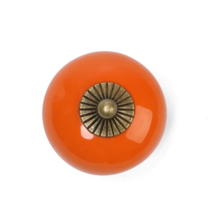 Handle button Dome Ceramics 003, ceramic, orange-2