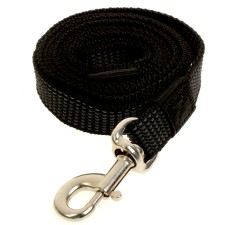Kaponnoye zonik leash with double latex thread and reinforced carbine 2m x 2.5cm, black
