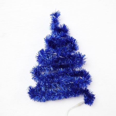 Garland "tinsel" 1 m dew, ip20, blue thread, 22 LED, 8 layers, d = 3 cm, white glow, CR2032X2-1