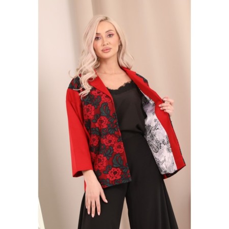 Female jacket, size 46, red color-3