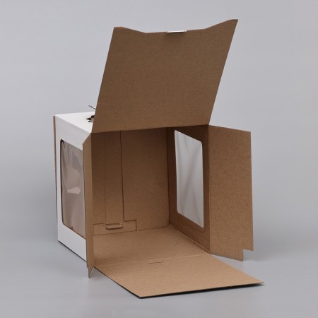 Confectionery packaging "Square", 2 windows, white, 26 x 26 x 28 cm-3