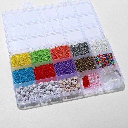 Set for creating jewelry "Marmalade Bears", 4 types of beads, elastic bands-1