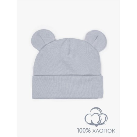 Children's cap Amarobaby Nature Essence Bear, size 46-48, color gray color-1