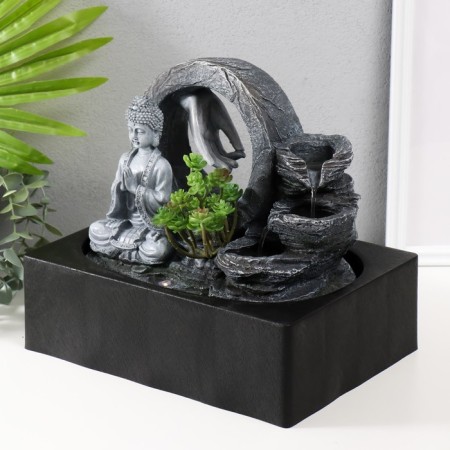The desktop fountain from the network, backlight "Gray Buddha - Touch" 29x21x26 cm-2